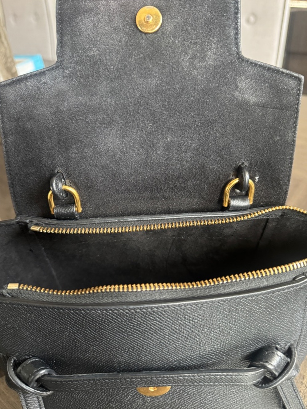 Celine Black Leather Nano Belt Bag with Gold Hardware - Picture 7 of 11